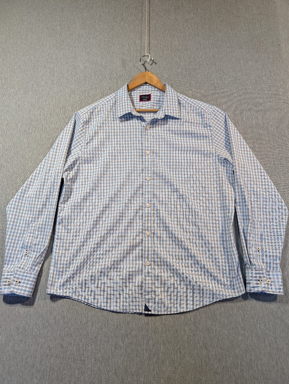 UNTUCKit Duras Plaid Shirt Men's XL Blue White